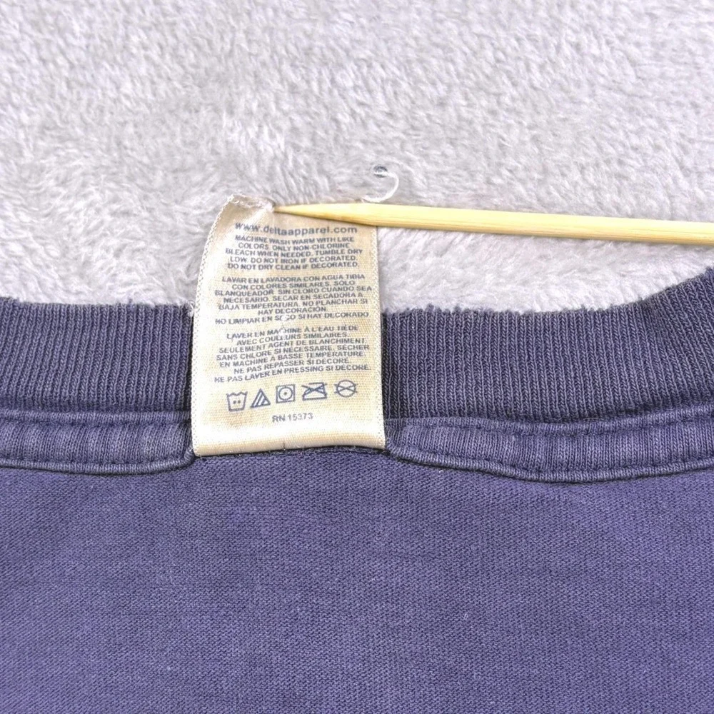 Y2K Vintage Quinnipiac‎ University Long Sleeve Tee XL Faded Distressed Blue